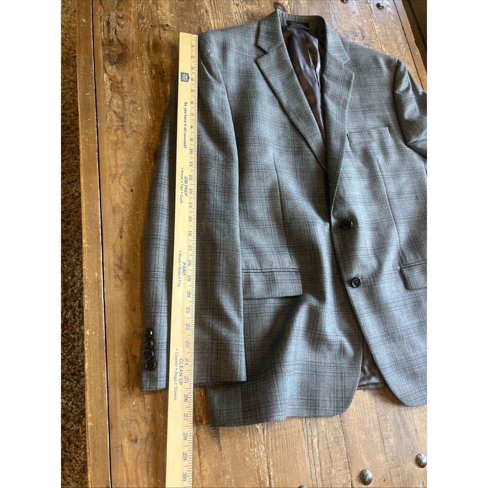 Lauren Ralph Lauren Sport Coat Blazer Men’s 44R Grey Plaid 2 Button Macys